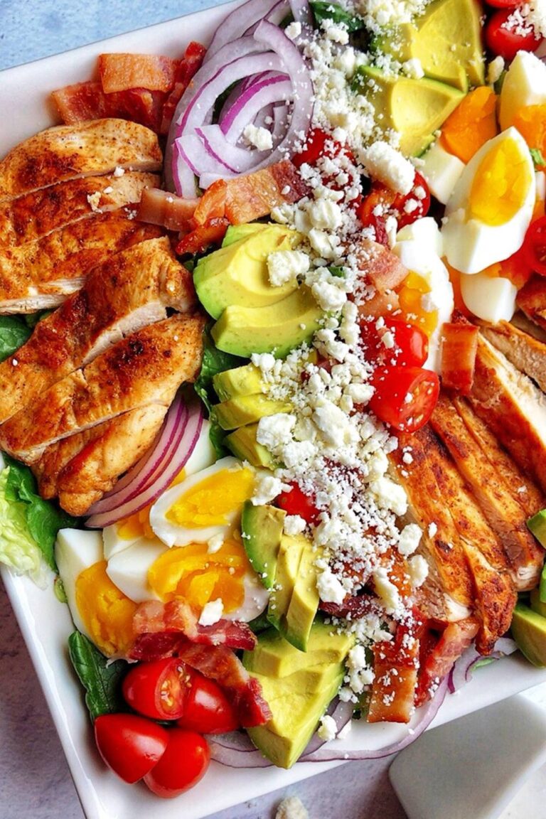 Healthy and delicious keto Cobb salad is is to make, can be meal prepped ahead, which means it comes together quickly whenever you want to eat it!  This is also full of flavors. Cobb salad, like most salads, is versatile; when it comes to the ingredients, they can be as plentiful or as little as you want them to be!