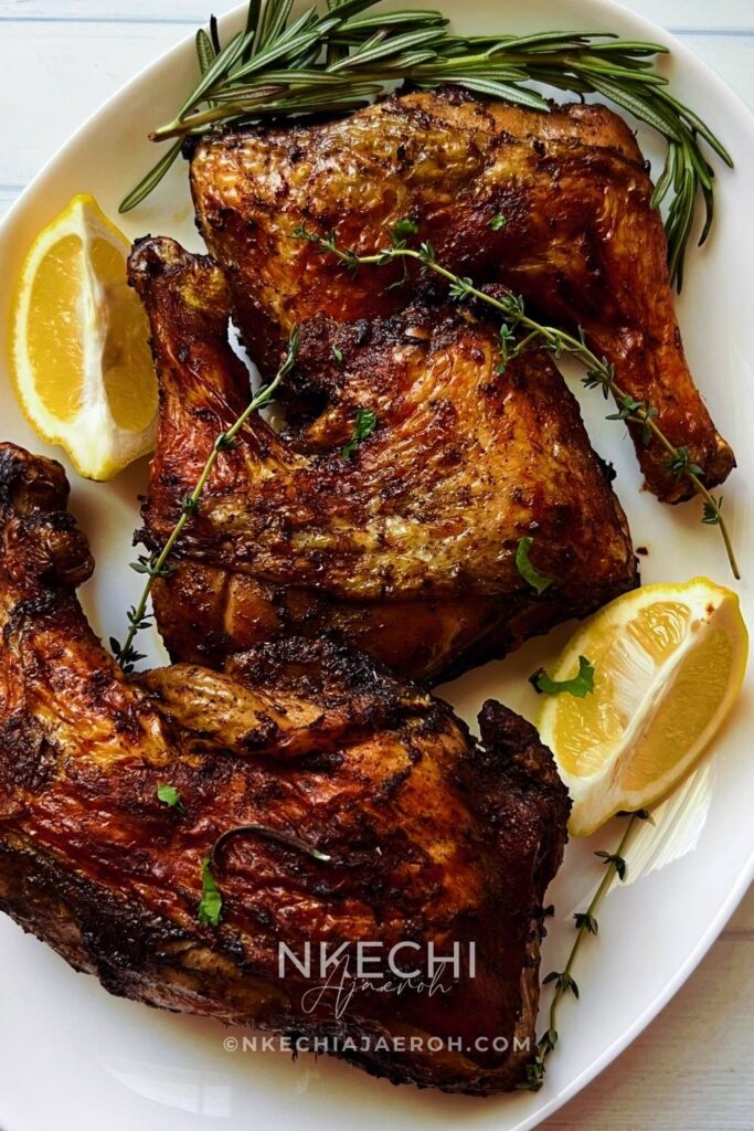 Here is the BEST EVER chicken leg quarters with jerk seasoning! If you are tired of the mid chicken recipes we have out here on the internet, I feel ya. The best-tasting chicken that you will come back to over and over again is here! This super delicious and easy-to-make air fryer chicken quarters recipe is flavorful and finger-licking well! Amazingly, this chicken recipe requires only a few ingredients that you may already have in your pantry!
If you don't know, chicken quarters comprise chicken legs (drumsticks) and thighs. You will need the chicken leg quarters with skin on for this recipe.