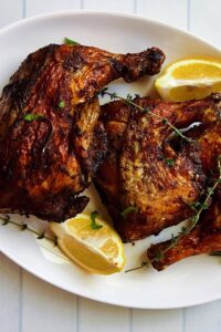 Here is the BEST EVER chicken leg quarters with jerk seasoning! If you are tired of the mid chicken recipes we have out here on the internet, I feel ya. The best-tasting chicken that you will come back to over and over again is here! This super delicious and easy-to-make air fryer chicken quarters recipe is flavorful and finger-licking well! Amazingly, this chicken recipe requires only a few ingredients that you may already have in your pantry! If you don't know, chicken quarters comprise chicken legs (drumsticks) and thighs. You will need the chicken leg quarters with skin on for this recipe.