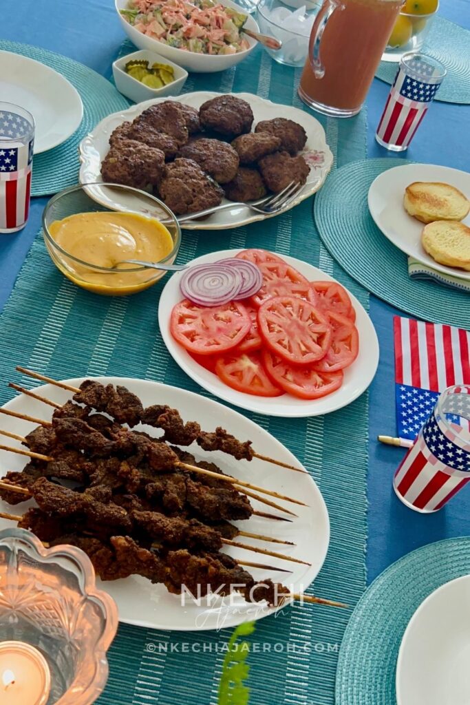 Planning your Labor Day menu? Theseย 25 vegetarian Labor Day recipesย have everything you need for the perfect end-of-summer cookout! Find hearty veggie burgers, vegetarian mains, colorful summer salads, easy cookout sides, appetizers, refreshing drinks, and something sweet. Whether you're vegetarian or simply looking for delicious meatless Labor Day food ideas, these easy recipes are perfect for parties, BBQs, potlucks, and family gatherings. Cookout spread hosting table Memorial Day. Labor Day.