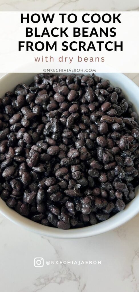 This is How to Cook Black Beans From Scratch. This Dry Beans Recipe guarantees the perfect beans Every Time, and it is the easy Perfect Recipe. Let's cook Dry Black Beans at home! How many times have you passed a bag of dry black beans and heads over to grab the canned ones? I beg you to stop using those sad canned black beans and start cooking them dry from scratch. Not only are canned black beans expensive, but they may equally be less nutritious and taste weird. If you favor canned beans over dry because you do not know how to make them, it ends today! I’m showing you an easy yet tasty way to cook black beans from scratch. This would be the best black beans you have ever had.