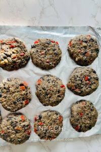 Once the mixture has been chilled, mold into patties. 2 cups of black beans make about 4 to 6 patties. The size of the patties depends on how big or small you want them. Use either 1/3 cup or 1/2 cup measure to ensure the patties are even.
