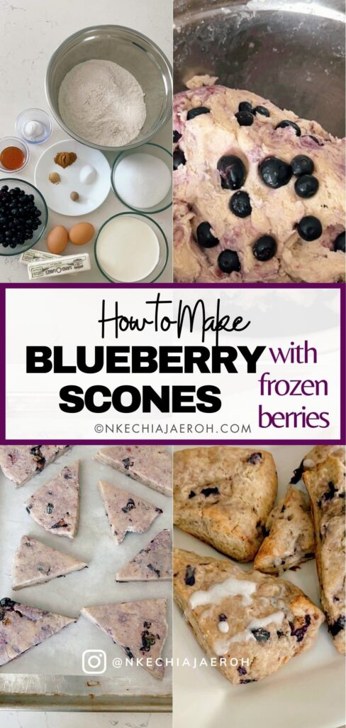 There are scones, and then there are these super sweet + nutritious blueberry scones made with frozen ripe blueberries. Wishing you could just eat those blueberry scones you saw at the bakery? Let me show you how to make your own with the sweetest and most nutritious blueberry scones recipe EVER! Made with frozen berries, you won’t have to wait for berry season to enjoy these. If you have ever had a scone before you know that you typically smash butter, cream, or fruit sauce or preserve on them but not this one! These melt-in-your-mouth blueberry scones are super sweet, rich, and decadent, and no extra accompaniment is needed. Perfect for breakfast, brunch, or just as dessert.