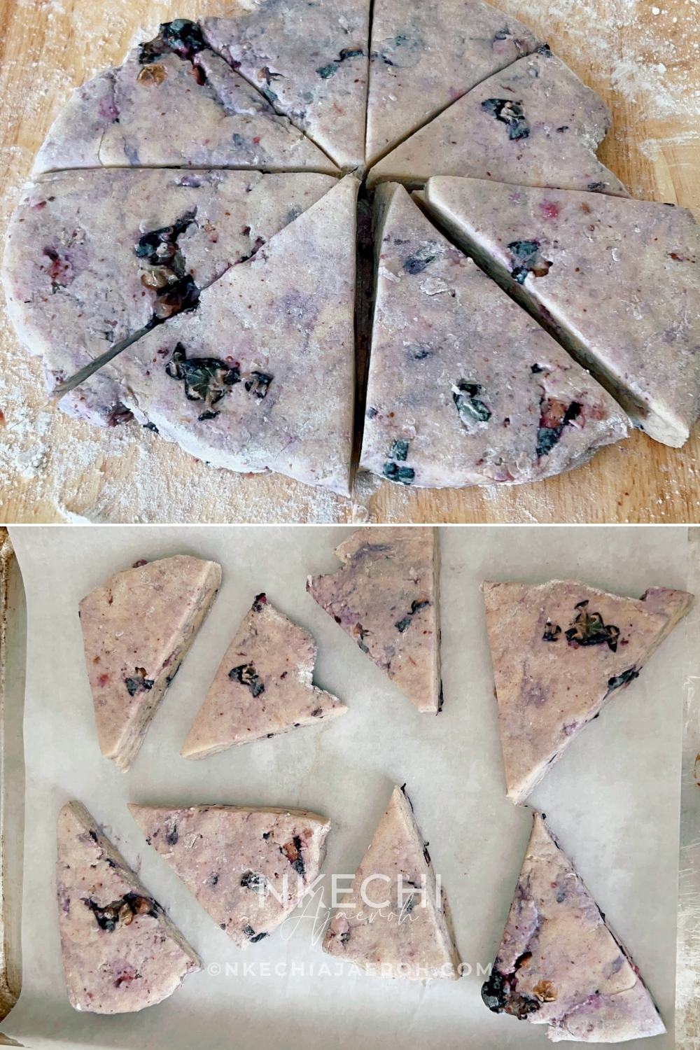 There are scones, and then there are these super sweet + nutritious blueberry scones made with frozen ripe blueberries. Wishing you could just eat those blueberry scones you saw at the bakery? Let me show you how to make your own with the sweetest and most nutritious blueberry scones recipe EVER! Made with frozen berries, you won’t have to wait for berry season to enjoy these. If you have ever had a scone before you know that you typically smash butter, cream, or fruit sauce or preserve on them but not this one! These melt-in-your-mouth blueberry scones are super sweet, rich, and decadent, and no extra accompaniment is needed. Perfect for breakfast, brunch, or just as dessert.