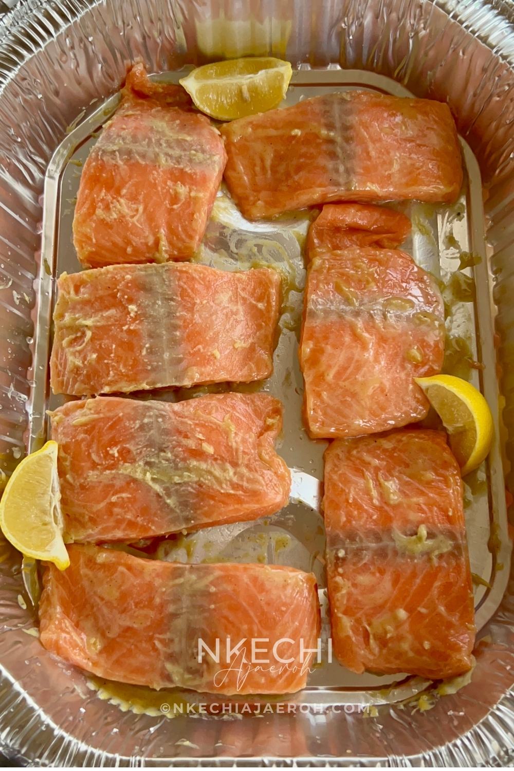 This simple oven-baked buttery honey mustard salmon recipe is first seasoned with the honey mustard sauce and then baked to perfection. These salmon are tasty, flaky, and buttery, and not to mention that they are super easy to make and require no expertise! I have several salmon recipes on the blog, including air fryer and pan-seared salmon. However, this oven-baked buttery honey mustard salmon is our favorite. The butter, honey, and mustard are used to make this recipe unique. These will be your favorite, too! This oven-baked salmon recipe is ideal for meal prepping and can be versatile and great for special occasions.