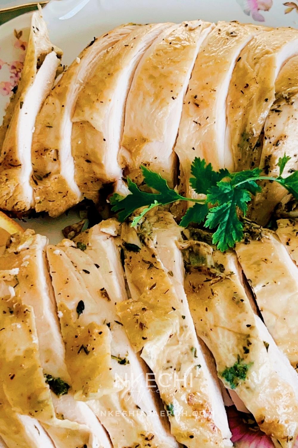 Herb Butter Turkey Breast (Perfect Oven-Roasted Turkey Meat) is an Easy and Delicious Option for the Holidays That everyone will enjoy! Looking for an easy, healthier option turkey recipe for the holidays? If you’re like me and already planning your Thanksgiving and Christmas dinner menus, then stay ahead of the curve with my effortless herb butter turkey breast. It’s one of my go-to, most festive turkey recipes for when I’m hosting, and you’re going to love it too! The best part is that it is easy-peasy to make! And yet it’s so moist, tasty, health-ish, and nutritious! Talk about an effortless turkey recipe your entire family will love!