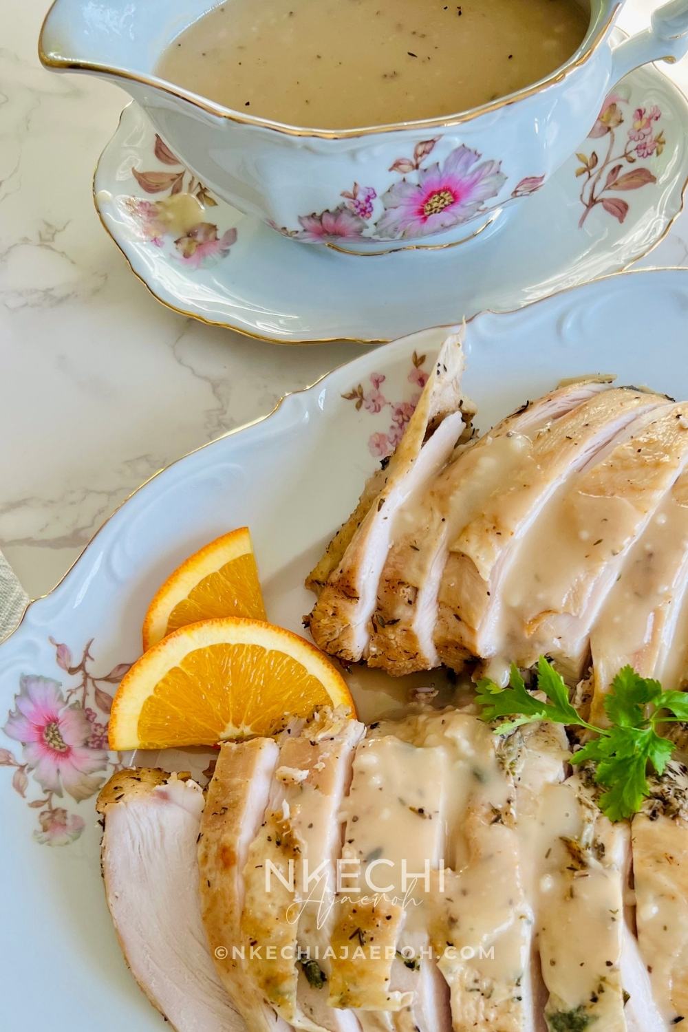 Herb Butter Turkey Breast (Perfect Holiday Recipe) is an Easy and Delicious Option for the Holidays That everyone will enjoy! Looking for an easy, healthier option turkey recipe for the holidays? If you’re like me and already planning your Thanksgiving and Christmas dinner menus, then stay ahead of the curve with my effortless herb butter turkey breast. It’s one of my go-to, most festive turkey recipes for when I’m hosting, and you’re going to love it too! The best part is that it is easy-peasy to make! And yet it’s so moist, tasty, health-ish, and nutritious! Talk about an effortless turkey recipe your entire family will love!