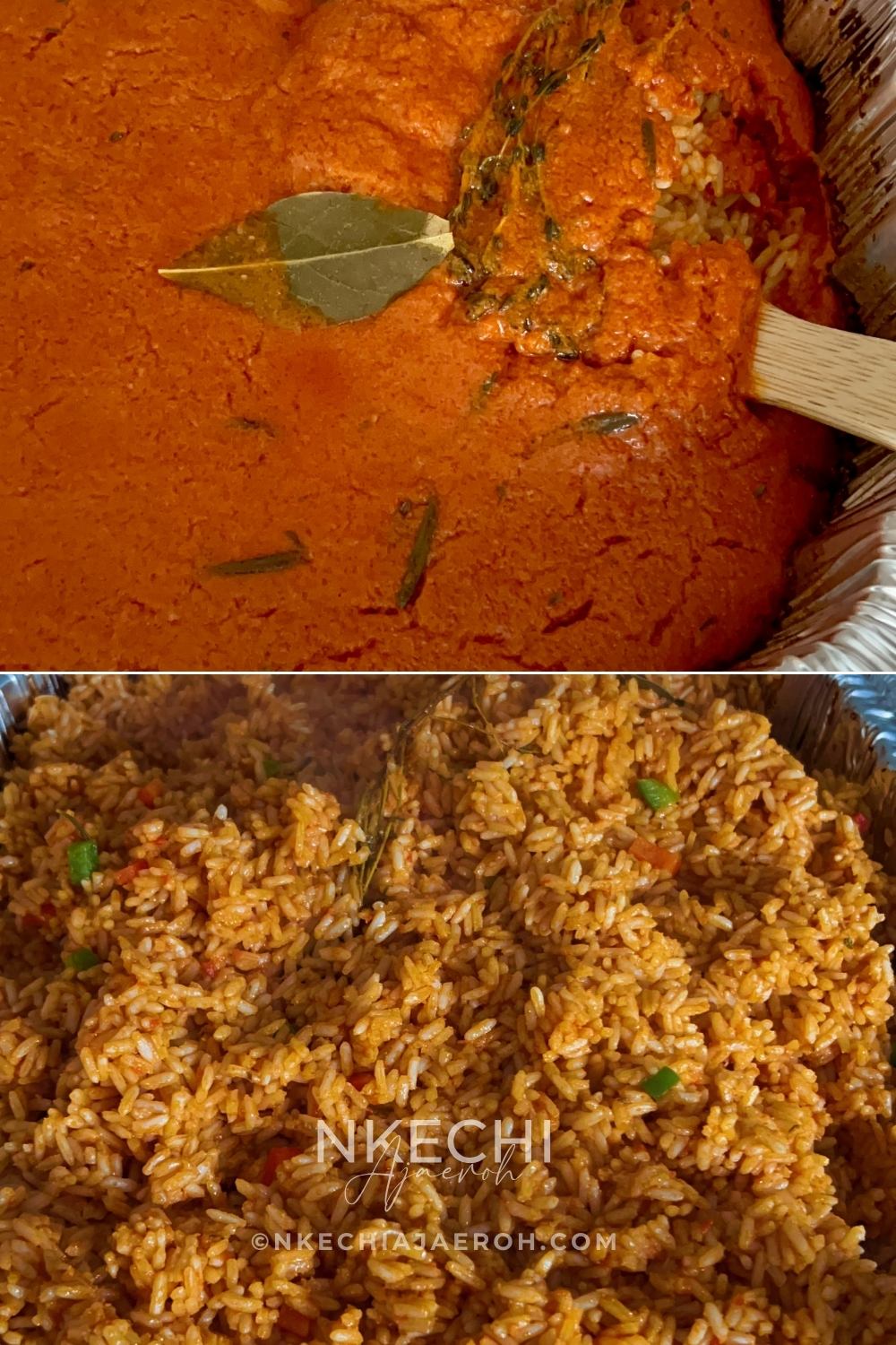 This Nigerian baked coconut jollof rice is rich, aromatic, and oven-baked for deep flavor and easy meal prep. Made with parboiled rice, coconut milk, Nigerian tomato stew, homemade chicken broth, herbs, and spices, this recipe is perfect for holidays, Sunday dinners, and freezer-friendly meals. If you love jollof rice and want a hands-off, foolproof method, this baked version is a must-try. If you’ve never had it before, consider this your introduction to one of Africa’s finest exports — the incomparable Nigerian baked coconut jollof rice. I hope you’ll make it and enjoy it as we do, week to week and occasion to occasion.