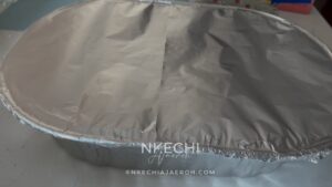 Cover the pan tightly with foil and place it in the middle rack of the oven. Bake for 1 hour to 1 hour 15 minutes.