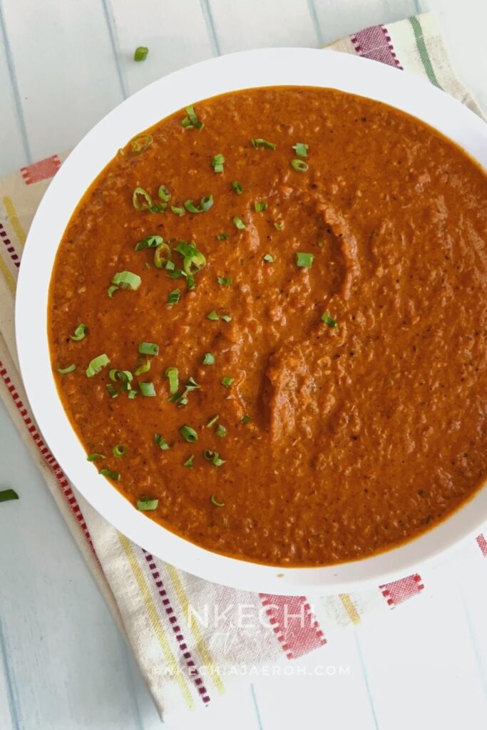This homemade, authentic African peri peri sauce recipe is bold, smoky, and perfectly spicy. Made with fresh vegetables and simple ingredients, it’s easy, healthy, and incredibly versatile. Save this easy homemade peri peri sauce recipe! Made with fresh peppers, tomatoes, and bold spices, this African-inspired sauce is smoky, spicy, and perfect for chicken, veggies, and meal prep. Skip store-bought and make your own healthy peri peri sauce at home. Great for air fryer meals, marinades, and flavorful dinners!