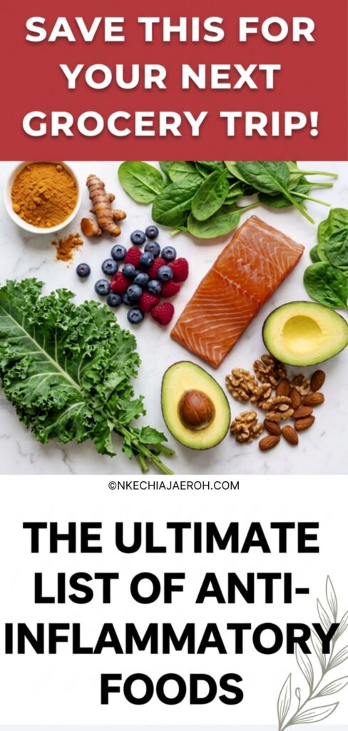 Looking for simple ways to eat healthier without following another restrictive diet? Discoverย 20 of the best anti-inflammatory foodsย that can support your overall health, plus learn why they matter, their key health benefits, easy ways to enjoy them, and delicious recipes to help you add them to your weekly meals. From salmon, leafy greens, and berries to beans, quinoa, olive oil, and turmeric, this practical guide makes healthy eating feel realistic and achievable. Save this anti-inflammatory food list for your next grocery trip and start nourishing your bodyโone meal at a time.