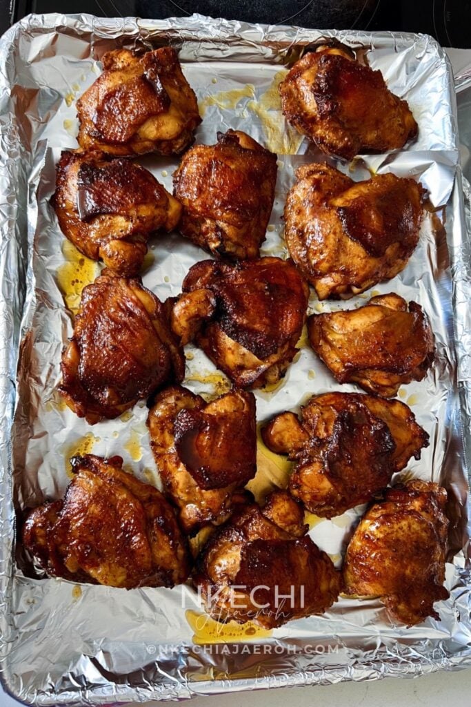 Looking for a flavorful air fryer chicken dinner? These juicy Air Fryer Peruvian Chicken Thighs are marinated with ají amarillo paste, fresh lime, garlic, soy sauce, and warm spices, then cooked until beautifully golden. Serve with creamy homemade aji verde sauce for a delicious Peruvian-inspired meal! Perfect for family dinners, meal prep, or entertaining. Save this easy air fryer chicken recipe for later!